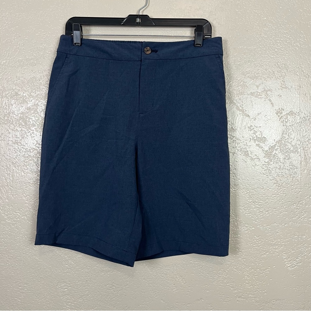 Tommy Bahama Elastic Waist Shorts Men Large Flat Front Golf Casual Blue Stretch‎